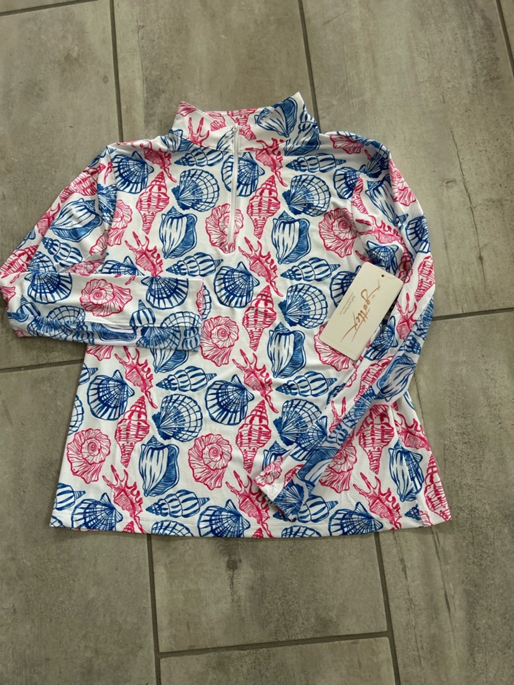 NWT Ladies GOTTEX Seashells Golf/Tennis/Leisure Shirt-Size Large